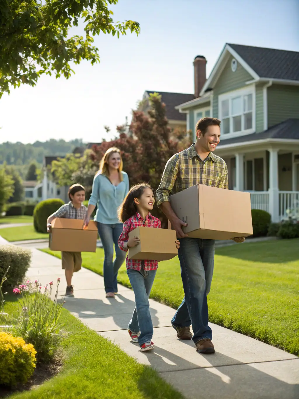 A heartwarming image of a family receiving keys to their new home, symbolizing the security and peace of mind that mortgage protection insurance provides through Kralj Agency Life.