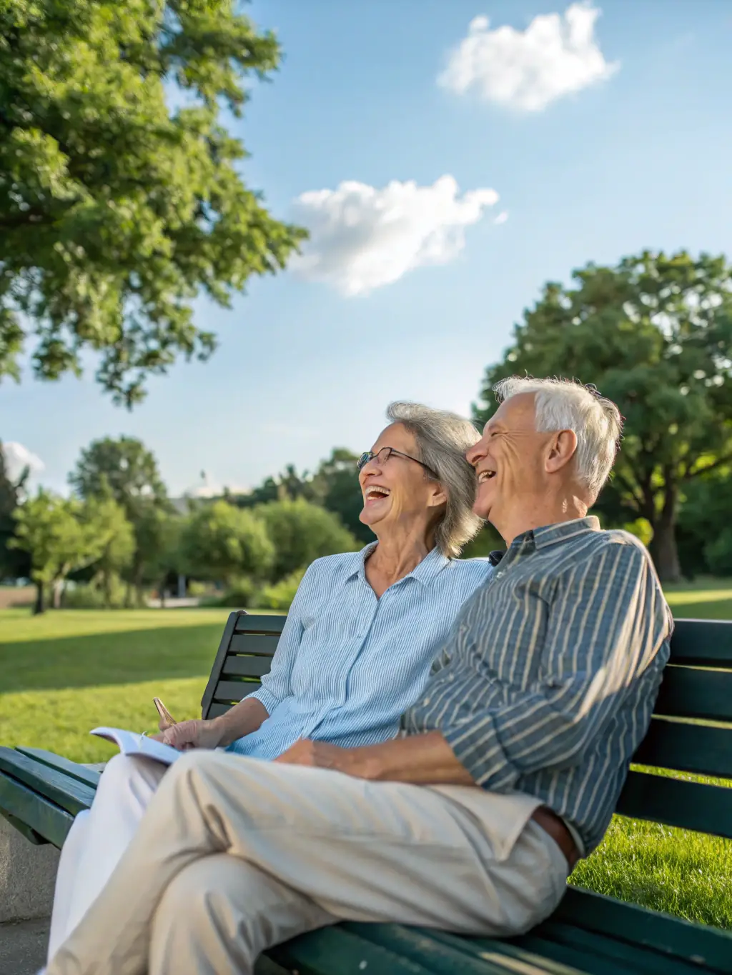 A serene image of a couple enjoying their retirement years, perhaps gardening or traveling, symbolizing the peace and fulfillment that retirement insurance can provide.